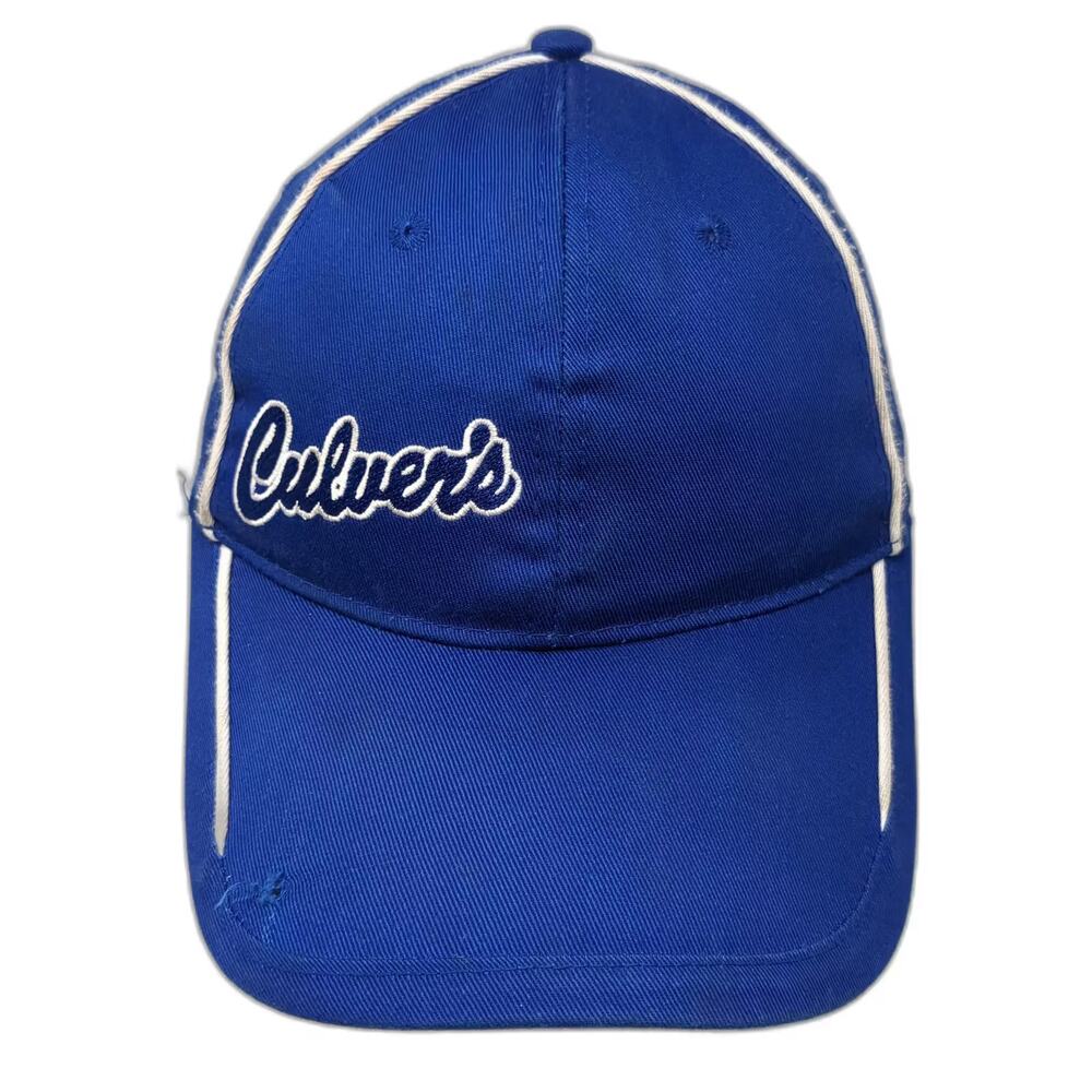 Culver's Baseball Cap Hat Blue White OS Strapback Adjustable Embroidered Logo